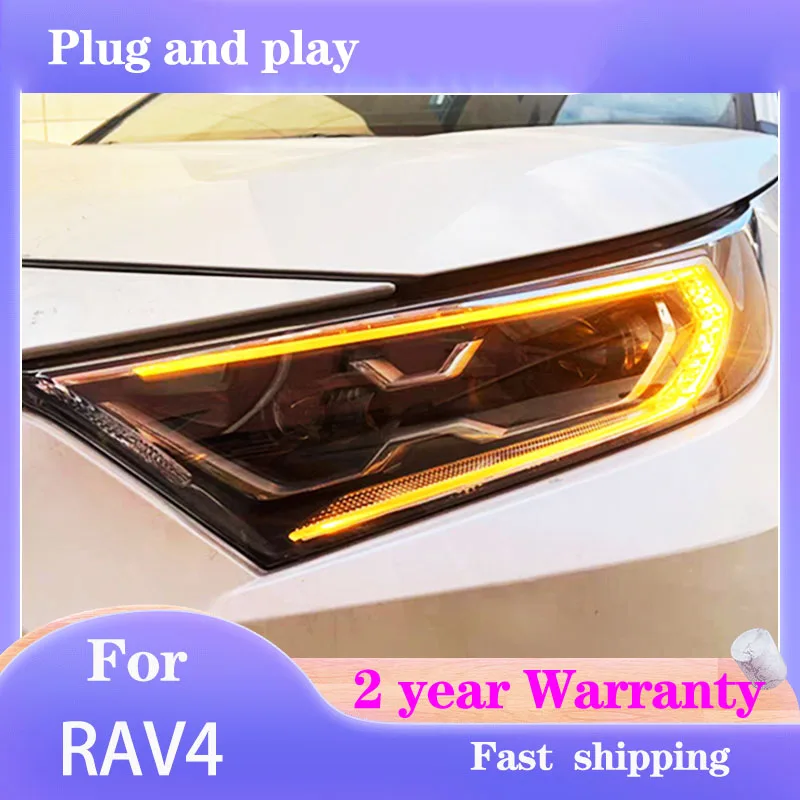 Car Styling for Toyota RAV4 Front Light 2020-2022 RAV4 Headlight DRL Turn Signal High Beam Projector Lens