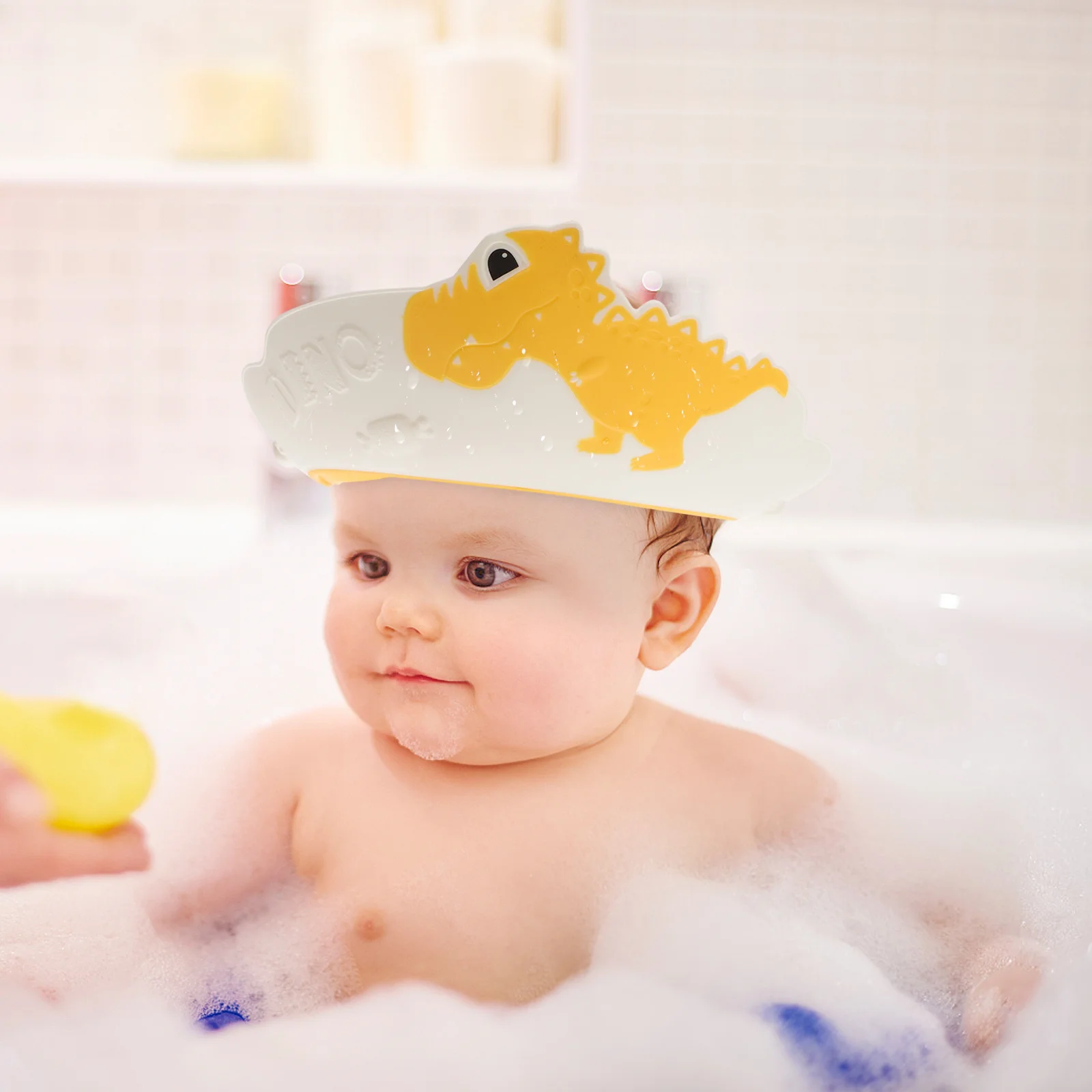 

Baby Shampoo Hat Dinosaur Shape Toddler Bathing Shower Caps Protective Kids Hair Washing Shield Fun Design Baby Shower Caps