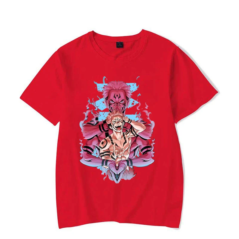 Nowe Anime Ryomen Sukuna T-shirt z nadrukiem damska moda męska w stylu Casual, letnia koszule z krótkim rękawem koszulka Anime Unisex