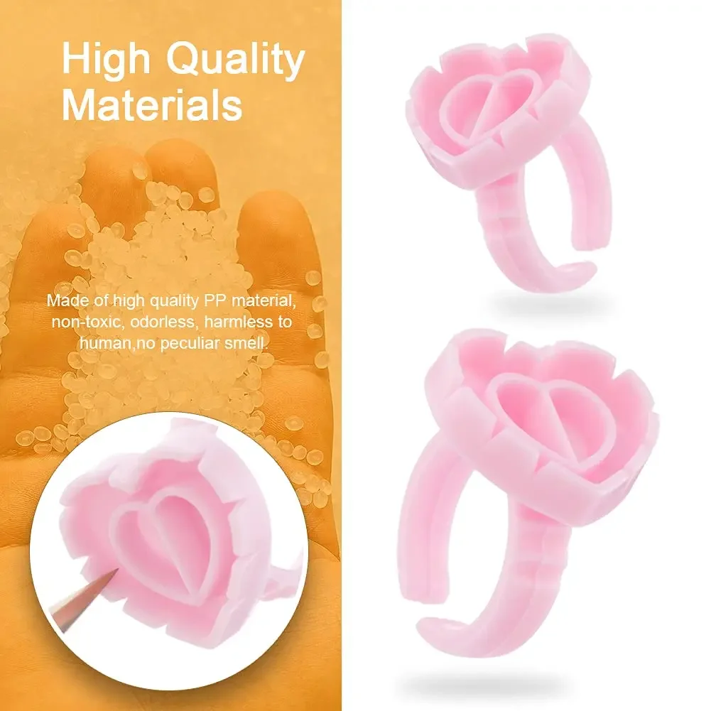 100 pièces Volume colle anneau tasse pour cils ventilateur tatouage Pigment support conteneur porte-colle fleur tasses Extension de cils fournisseur