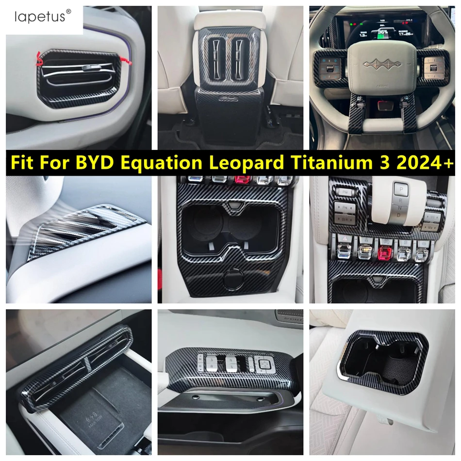 

Gear Shift Panel Shifter Head / Steering Wheel / Water Cup Cover Trim Accessories For BYD Equation Leopard Titanium 3 2024 2025
