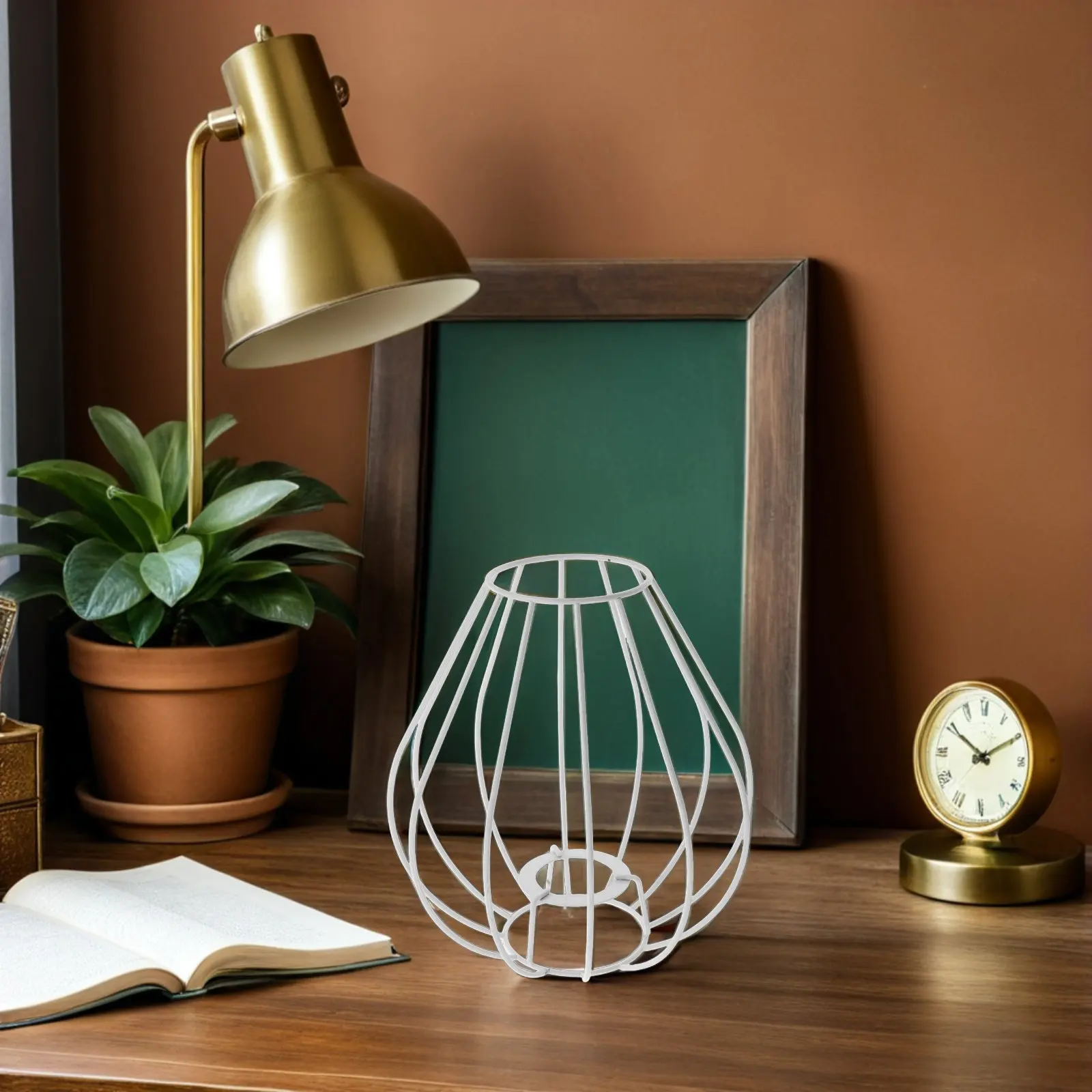 Metal Lamp Cage Wire Lampshade Frame Wire Bulb Guard Vintage E27 Socket Industrial Desk Table Lamp Base Hanging Bulb Guard