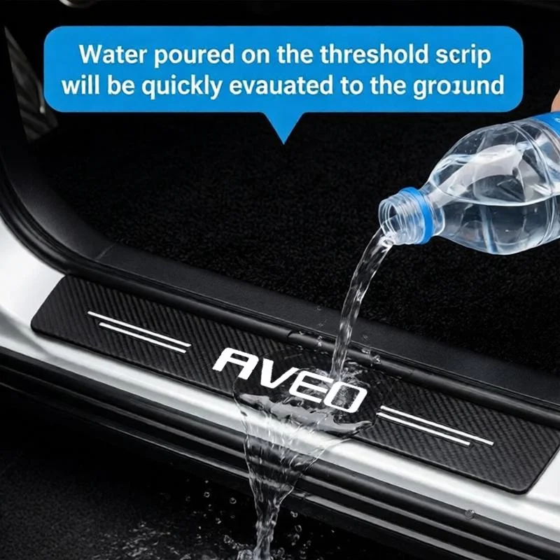 Car Threshold Stickers for Chevrolet AVEO Logo Door Sill Scuff Protective Plate Emblem Trunk Door Pedal Bumper Guard Strips