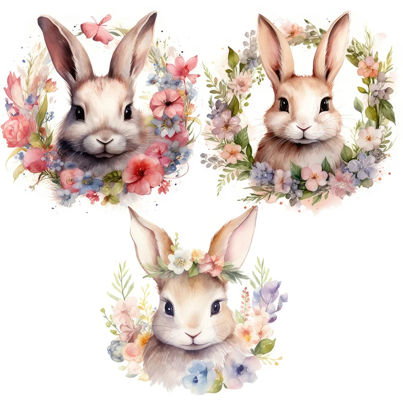 

C88#Cute Cartoon Rabbit Wall Stickers Children's Room Background Home Decoration Mural Living Room Wallpaper Decals