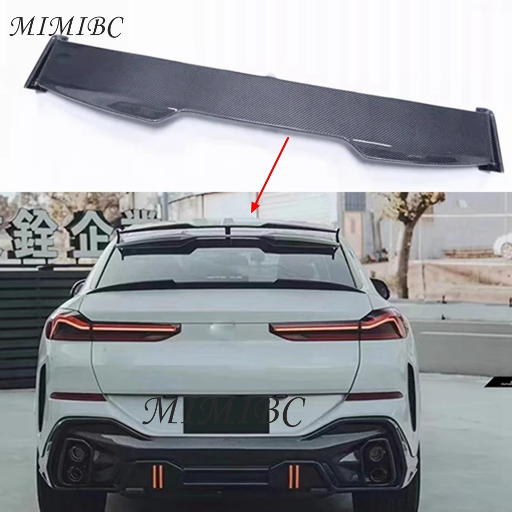 

FOR BMW X6 X6M G06 F96 2020 21 22 23 Carbon Fibe Car Rear Roof Window Trunk Lid Spoiler Wings Black Exterior Tuning Accessories