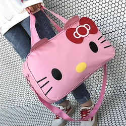 1 pz Sanrio Cute Hello Kitty borsa da viaggio impermeabile grande capacità cartoon duffel Bag borsa da viaggio corta portatile da donna borsa sportiva