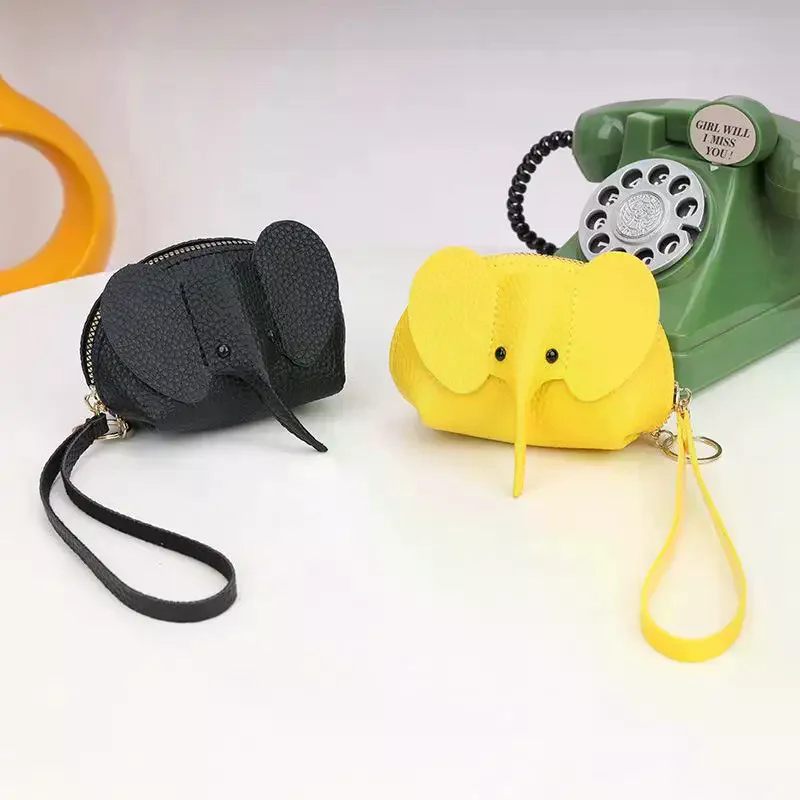 1Pcs Creative Lipstick Zipper Card Bag Cute Small Elephant Wallet Cosplay Purse Elephant Japanese Bag Backpack Pendant