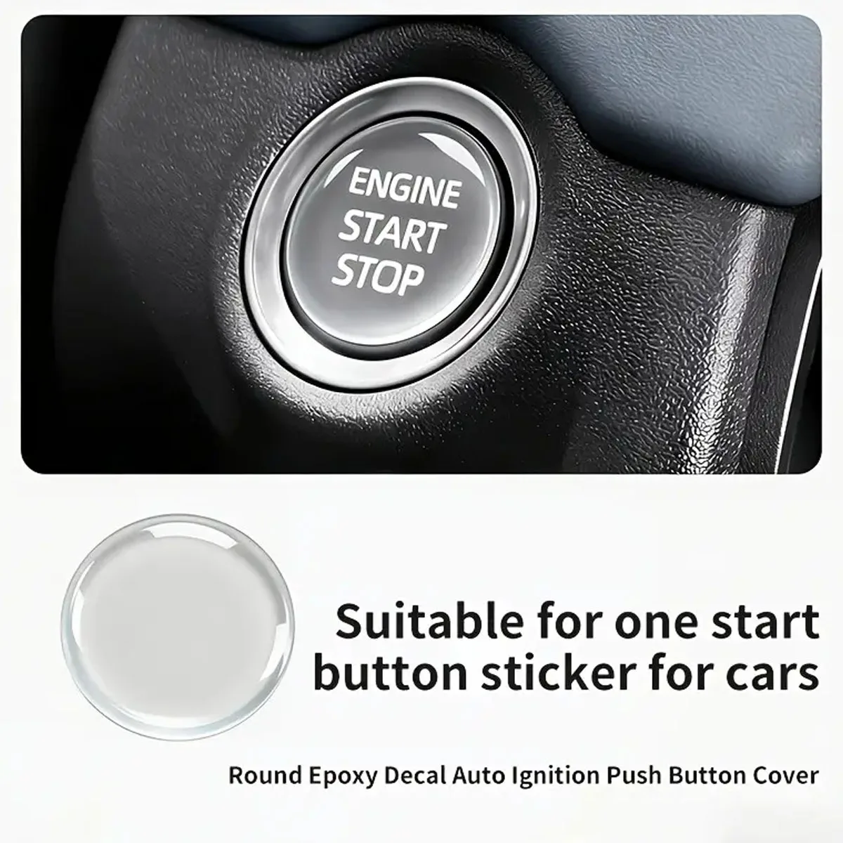Crystal Clear Car Ignition Switch Button Protector, Universal Start Stop Sticker Cover for All Vehicles, Anti Scratch DIY Cut image 2