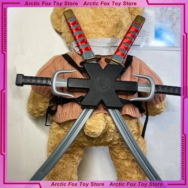 56cm halloween samurai ninja retro faca longa punhal 7 peças em um conjunto deadpool espada dupla cosplay adereços modelo presente brinquedos crianças