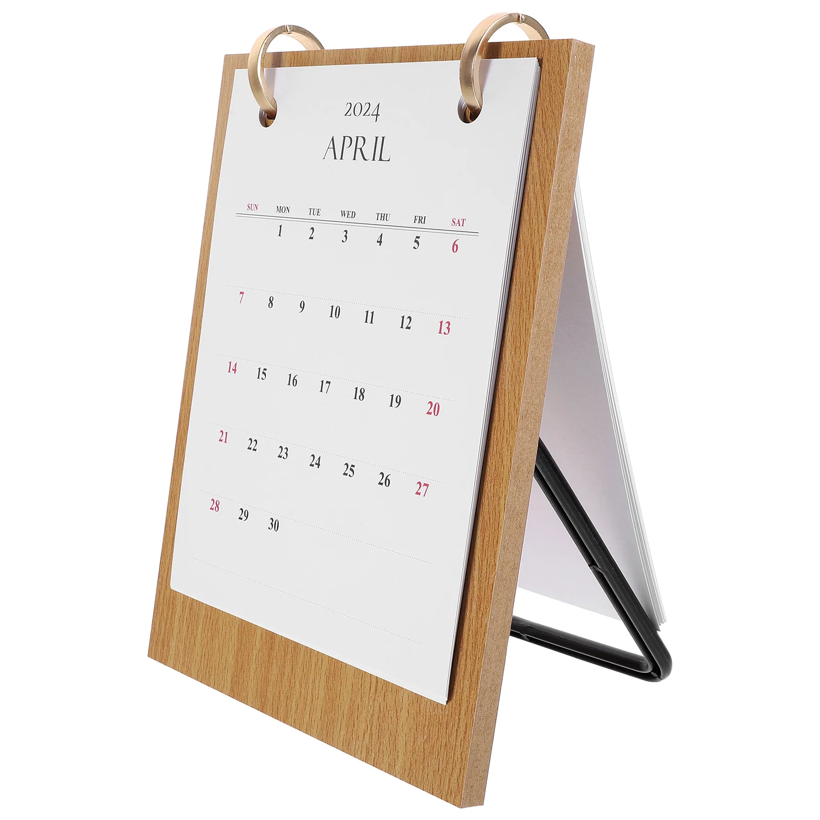 

Decor Desk Standing Flipped Calendar Paper Monthly Planner Schedule Calendar With Wooden Stand For Home Office