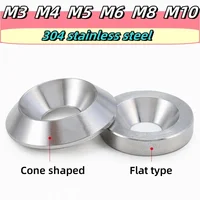 Arandela cónica de acero inoxidable A2/304, arandela plana avellanada sólida, arandela de cuenco M3M4M5M6M8M10