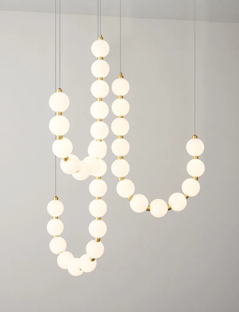 White Acrylic LED Chandelier Gold Aluminium
