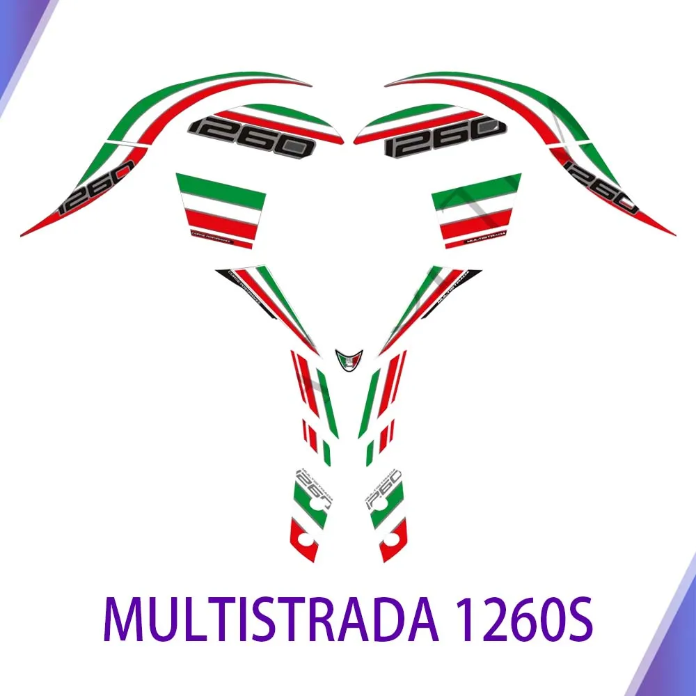 

For Ducati MULTISTRADA 1260 S 1260S Motorcycle Gas Fuel Oil Kit Knee Fairing Fender Protector Stickers Decals Tank Pad Grips