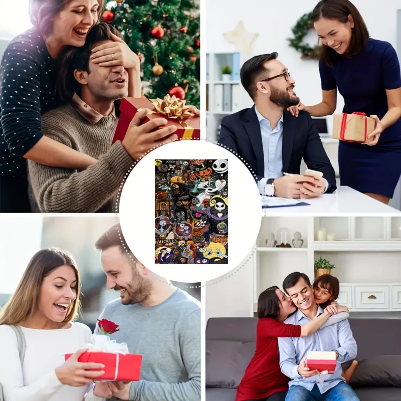 1000피스 퍼즐 DIY 선물 크리스마스의 악몽 잭과 샐리 해골 제로 문 할로윈 선물 캐주얼 퍼즐 게임 룸 홈