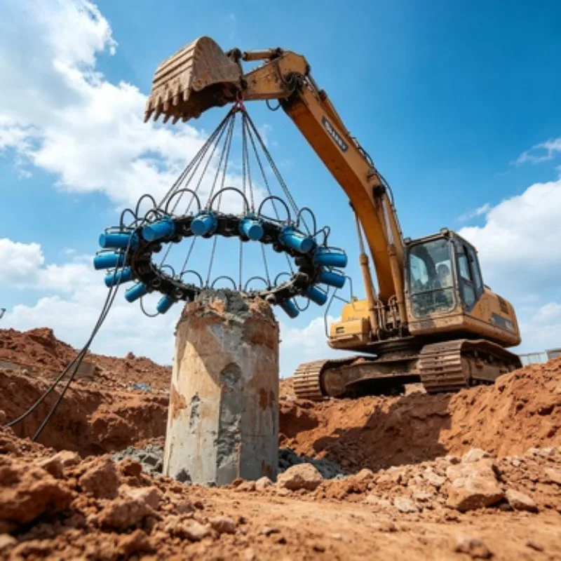 Corrosion Resistant Pile Breaker Hydraulic Concrete Crusher Attachment for Bridge and Marine