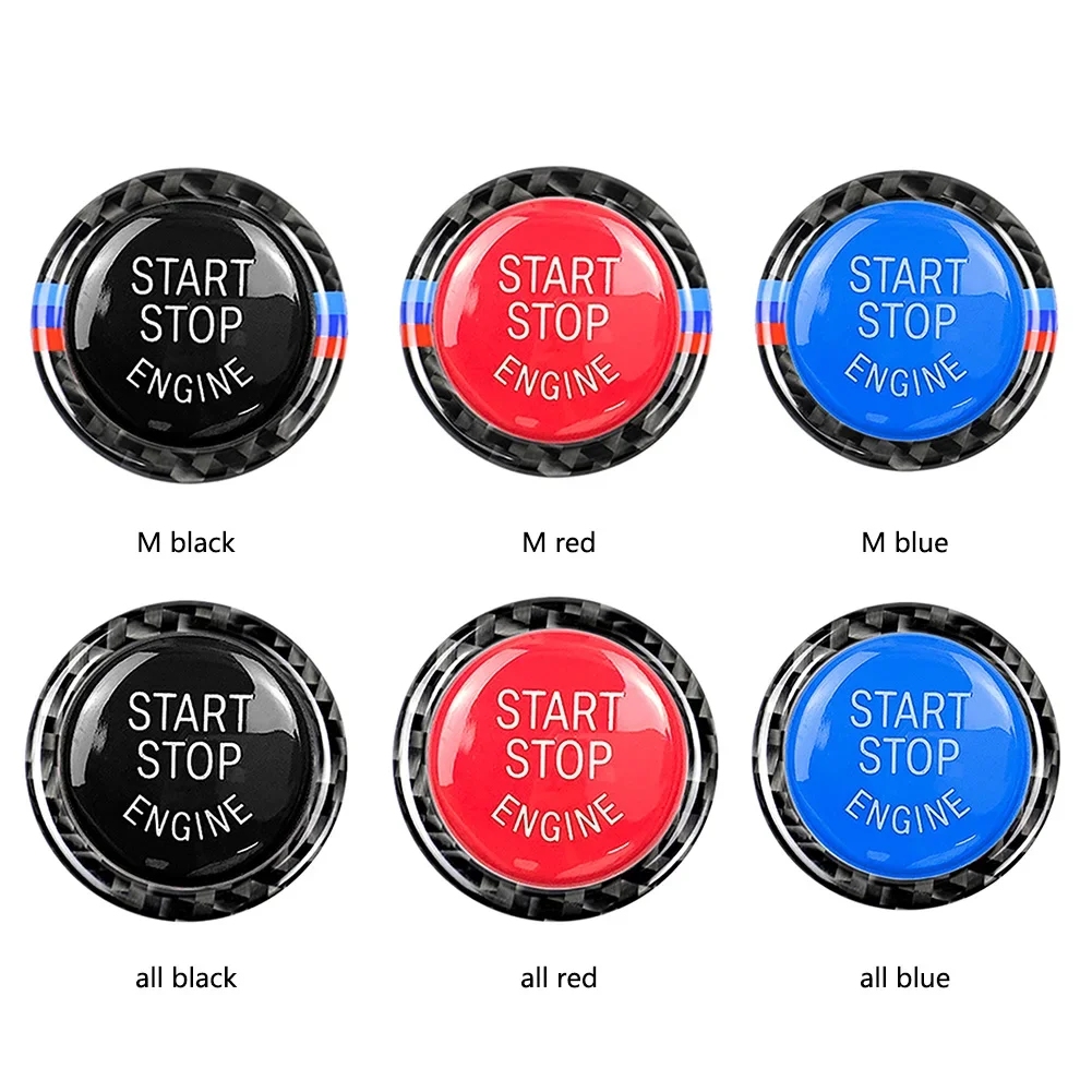For BMW E90 E92 E93 320i Engine Start Stop Button Replace Cover + Trim Sticker Keyless Start System