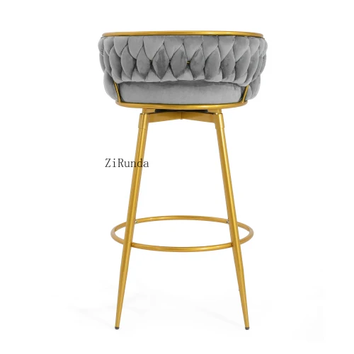 高級ヨーロピアンチェア ゴールド ノルディック ベルベット生地 ホームバー ホテルシート