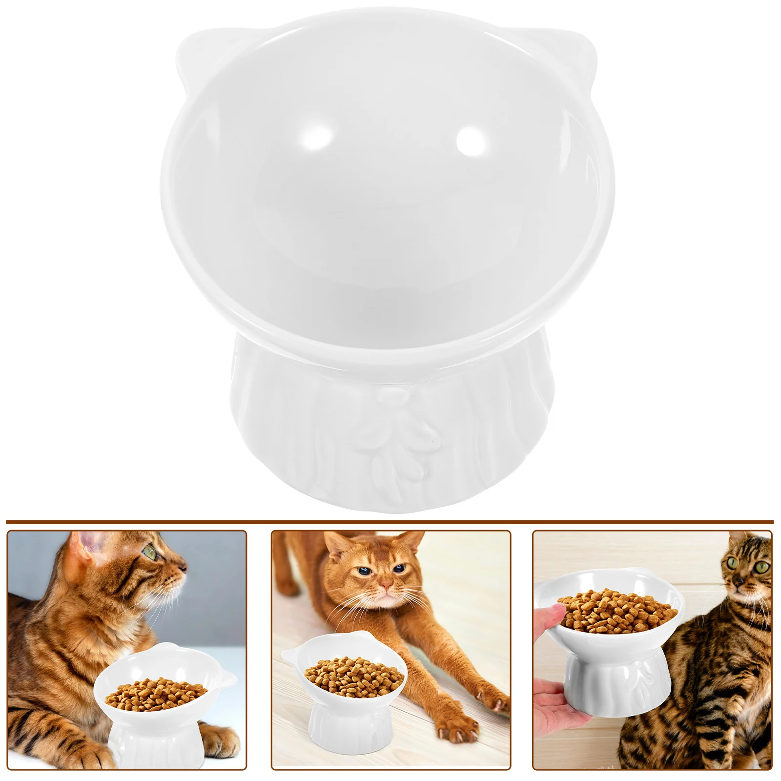 

Ceramic Elevated Cat Bowl Raised Design Stable Feeding Bowl for Food Water Anti Vomiting Cat Supply Dog Supplies