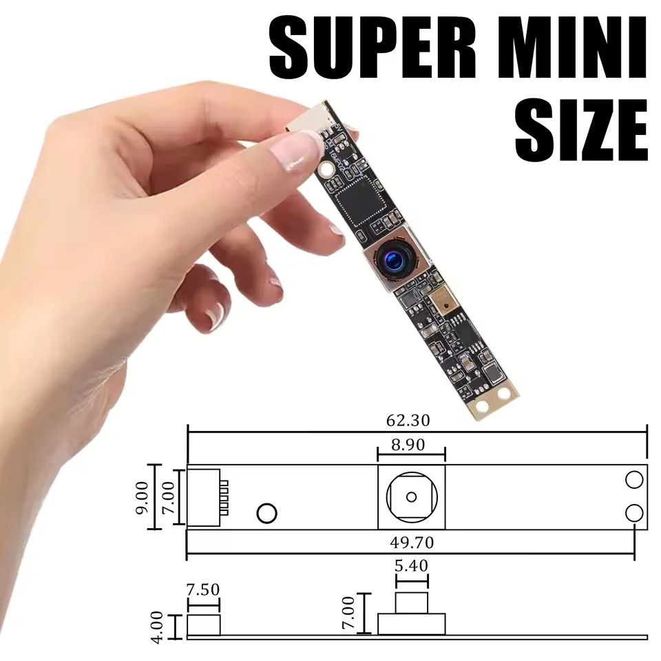 ELP 16MP Autofocus USB Camera Mini 62.3x9x7mm UVC Industrial Webcam Board with 100 degree No distortion lens for Document Scan