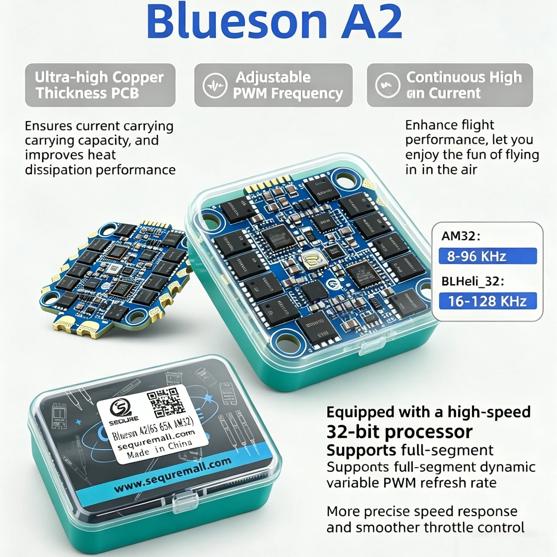 

Sequre Blueson A2 6s | 8s 70a Esc With Am32 Or Blheli_32 Pre-release Firmware 128khz 4in1 Esc For Fpv Drones Racing & Freestyle