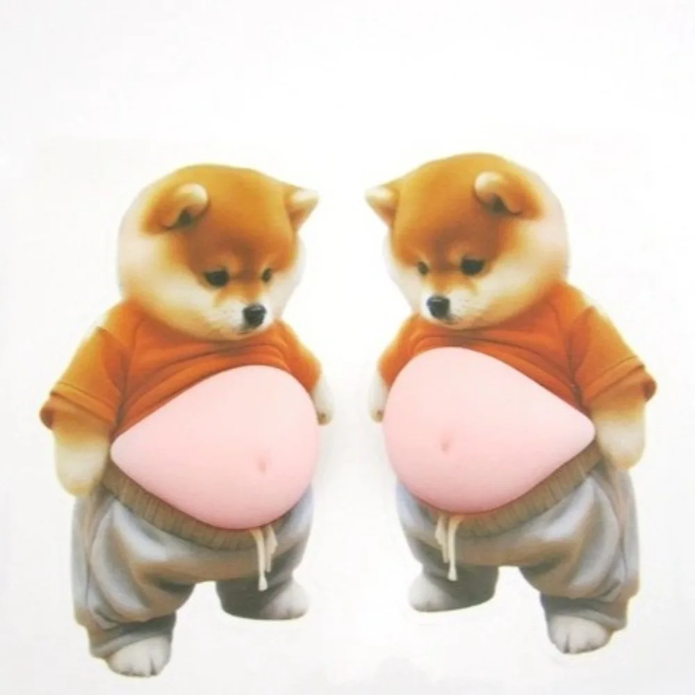 Chubby Shiba Inu 3D Shiba Inu Stickers Squeezable Dog Belly Sticker 3D Cute Puppy Sticker Adhesive Phone Case Decoration