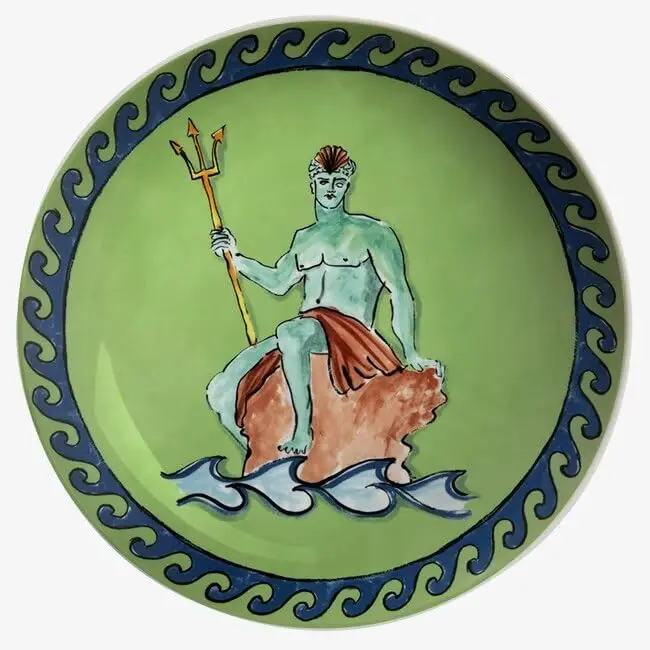 Italian Ginori 1735 Poseidon Your Plate Ceramic Decorative Ornaments Dish Living Room Bedroom Background Wall Hanging Plate