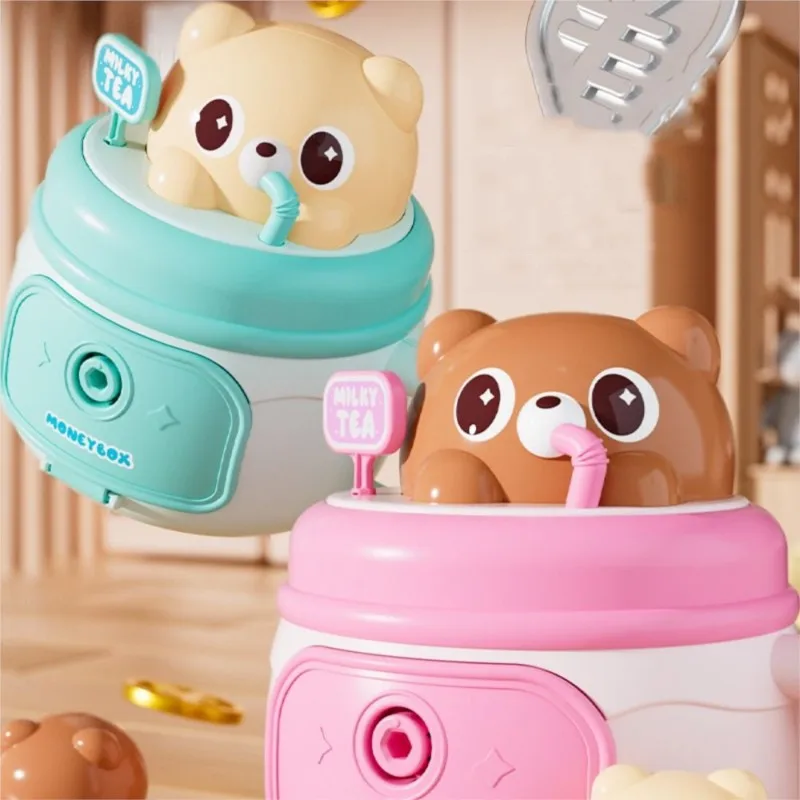 1pcs New Simulated Bear Water Cup Storage Tank Animal Design Savings Tank Portable Openable Money Storage Pot Children's Gifts