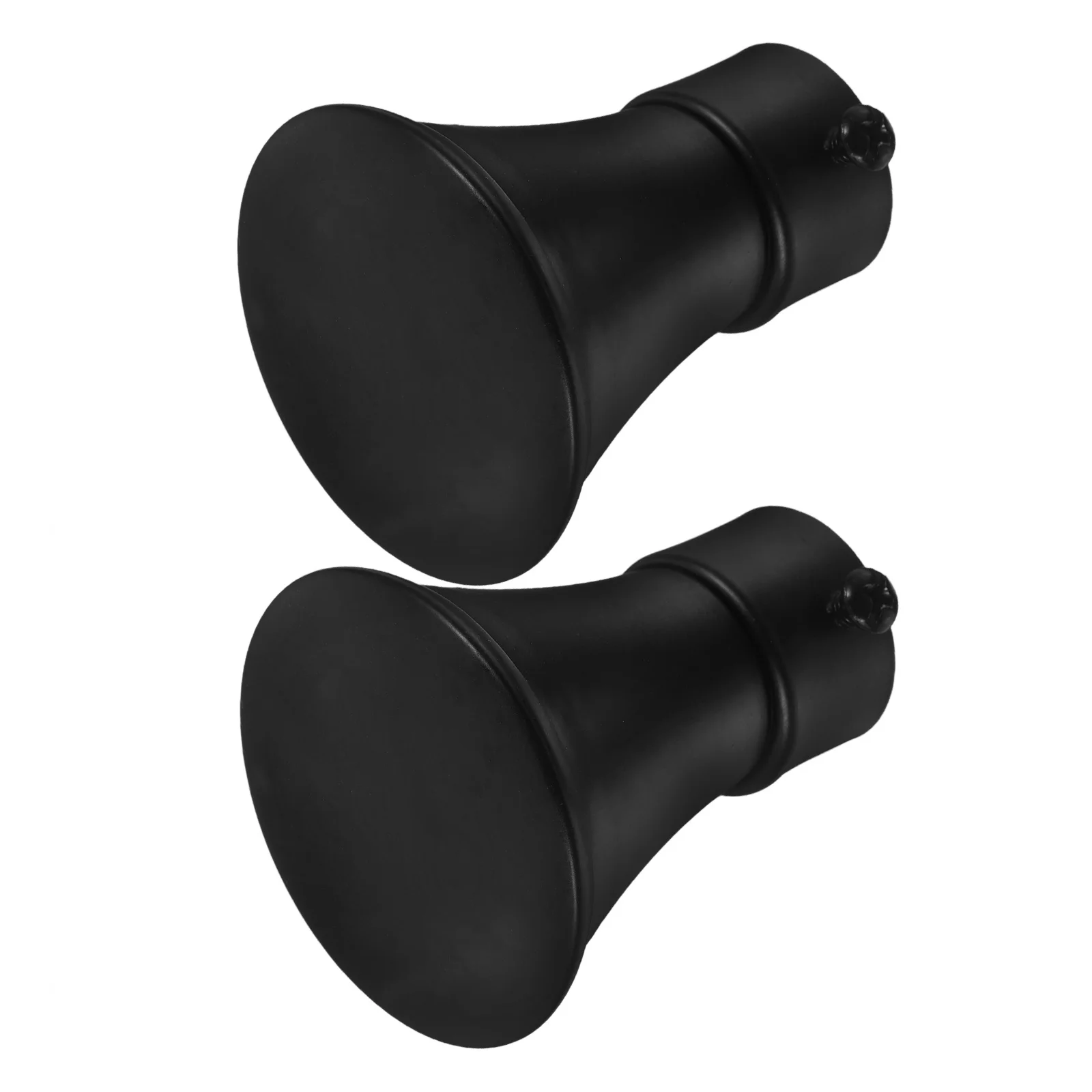 

2pcs Black Iron Curtain Rod Finials Matte Finish Rust Resistant End Caps For Curtain Rods Decorative Tips Home Window Hardware