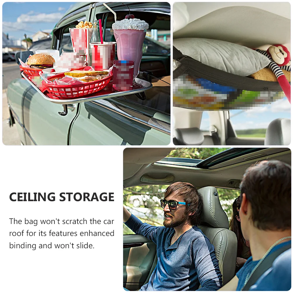 

1Pcs Car Roof Storage Bag Durable Warp-Knitted Mesh Car Accessory Net Pouch Travel Organizer Space Saver Travel Bag