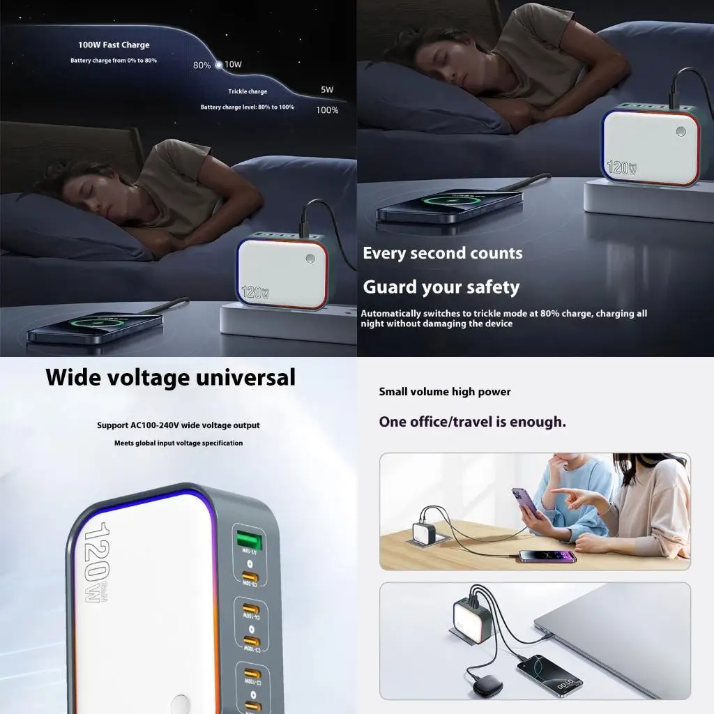 

Y1UB 120W быстрая зарядка 5C1A Различная зарядка на рабочем столе для порта для ноутбука планшет