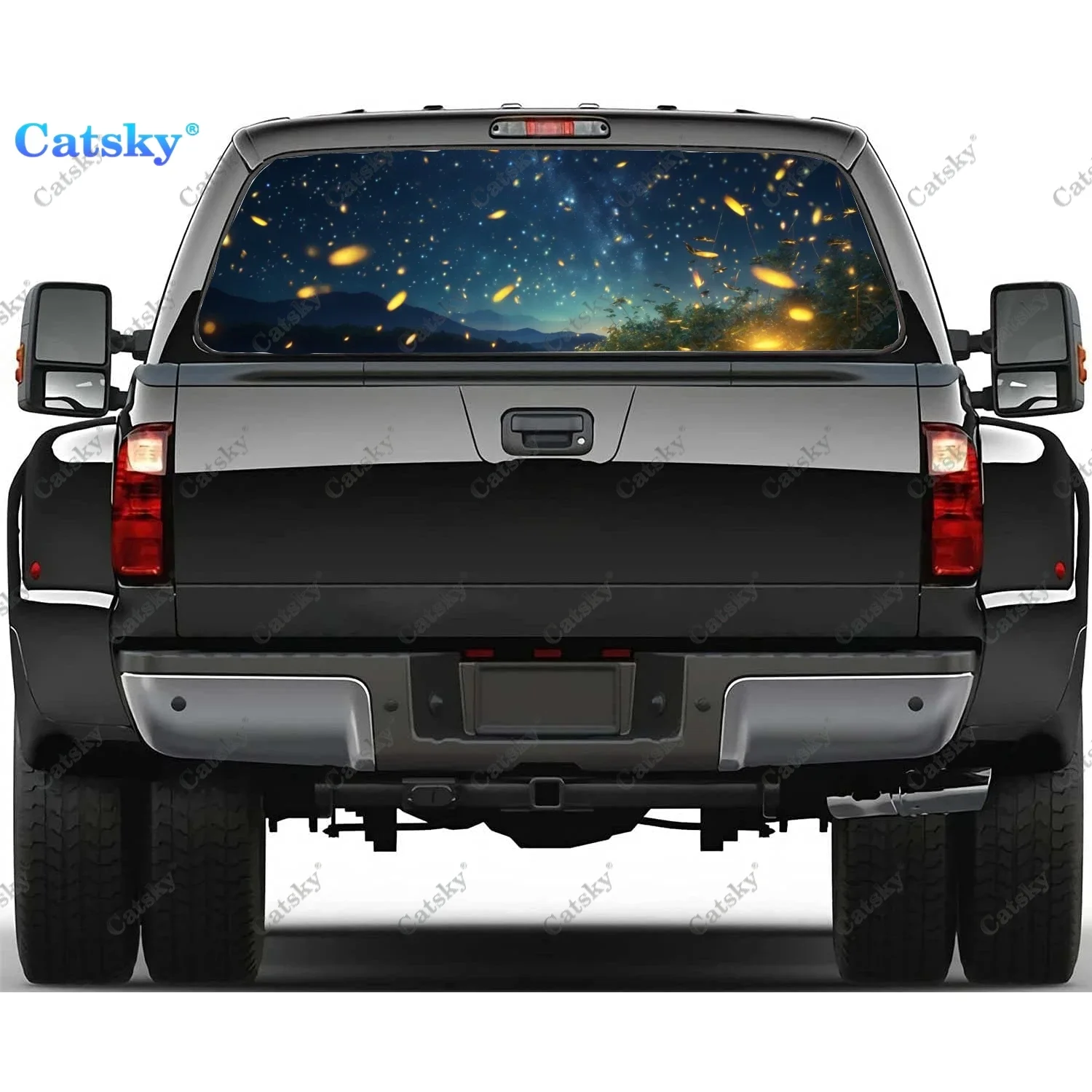 Dance of Fireflies Rear Window Decal Fits Pickup,Truck,Car Universal See Through Perforated Back Window Vinyl Sticker