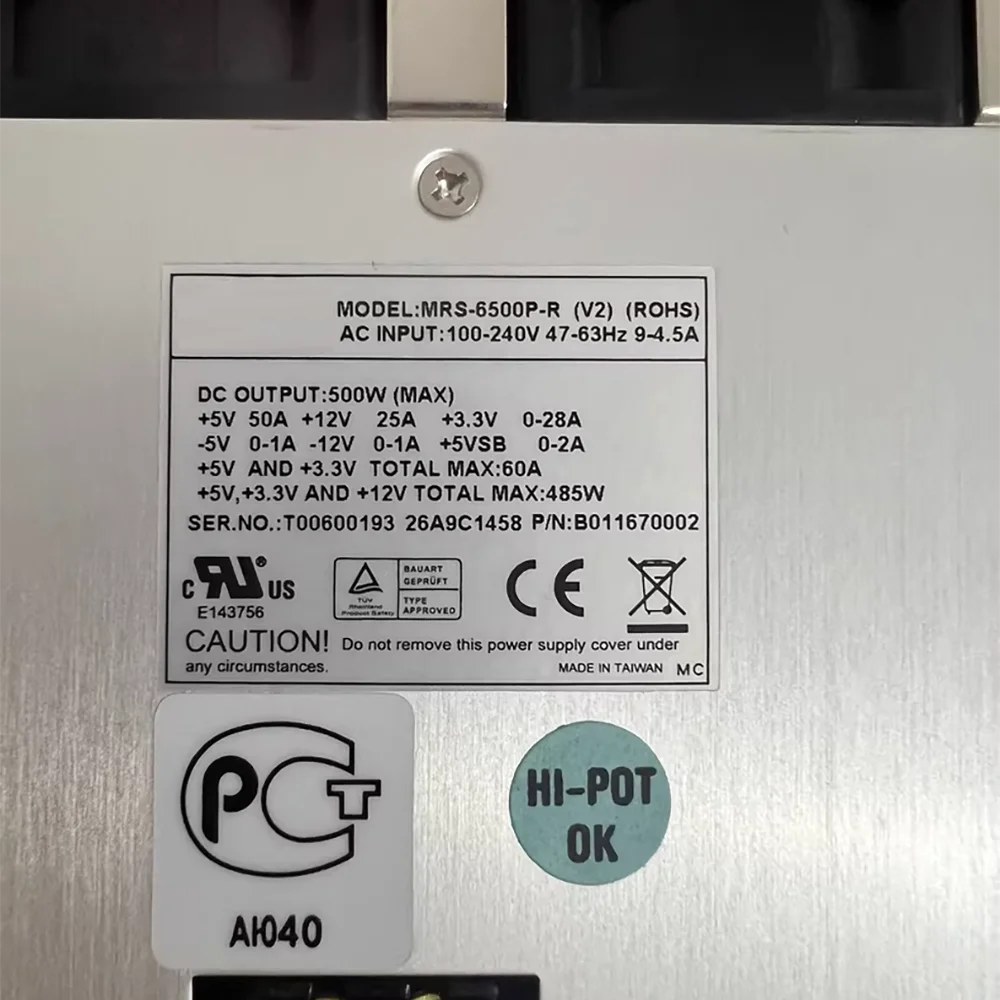 MRS-6500P-R 500W power supply