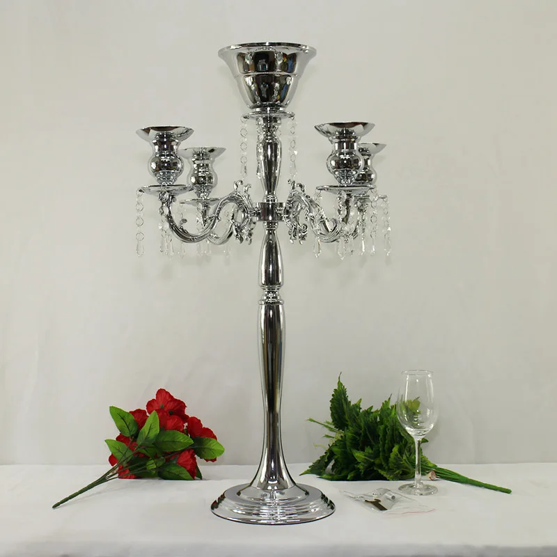 

Candlestick ornament wedding decoration candlestick long table central ornament flower utensils romantic atmosphere