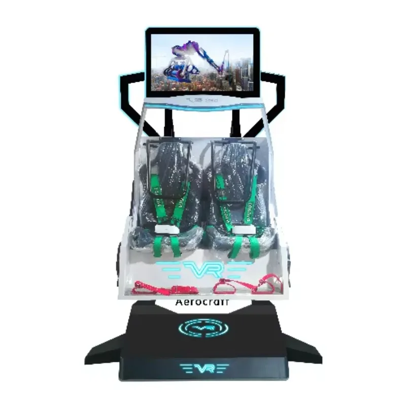 Dual Seater Flight Simulator Commercial 9D VR Simulator With 360 Rotation For Amusement Park And Arcade