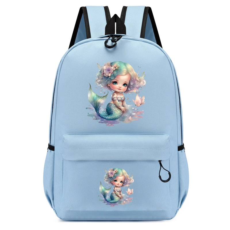 Mermaid Backpack para crianças, Jardim de infância Schoolbag, Kids Cartoon Bags, Student Bookbag, Travel Bag, Cute, Mermaid