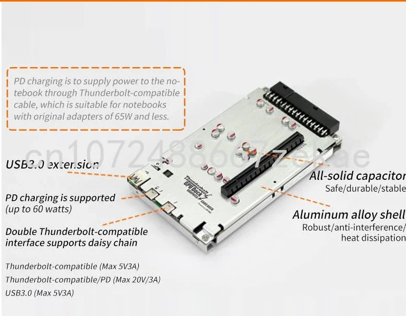 

Совместимая графическая плата TH3P4G3, адаптер внешней графической карты 60 Вт PD для зарядки ноутбука Macbook, ноутбука, видеокарты