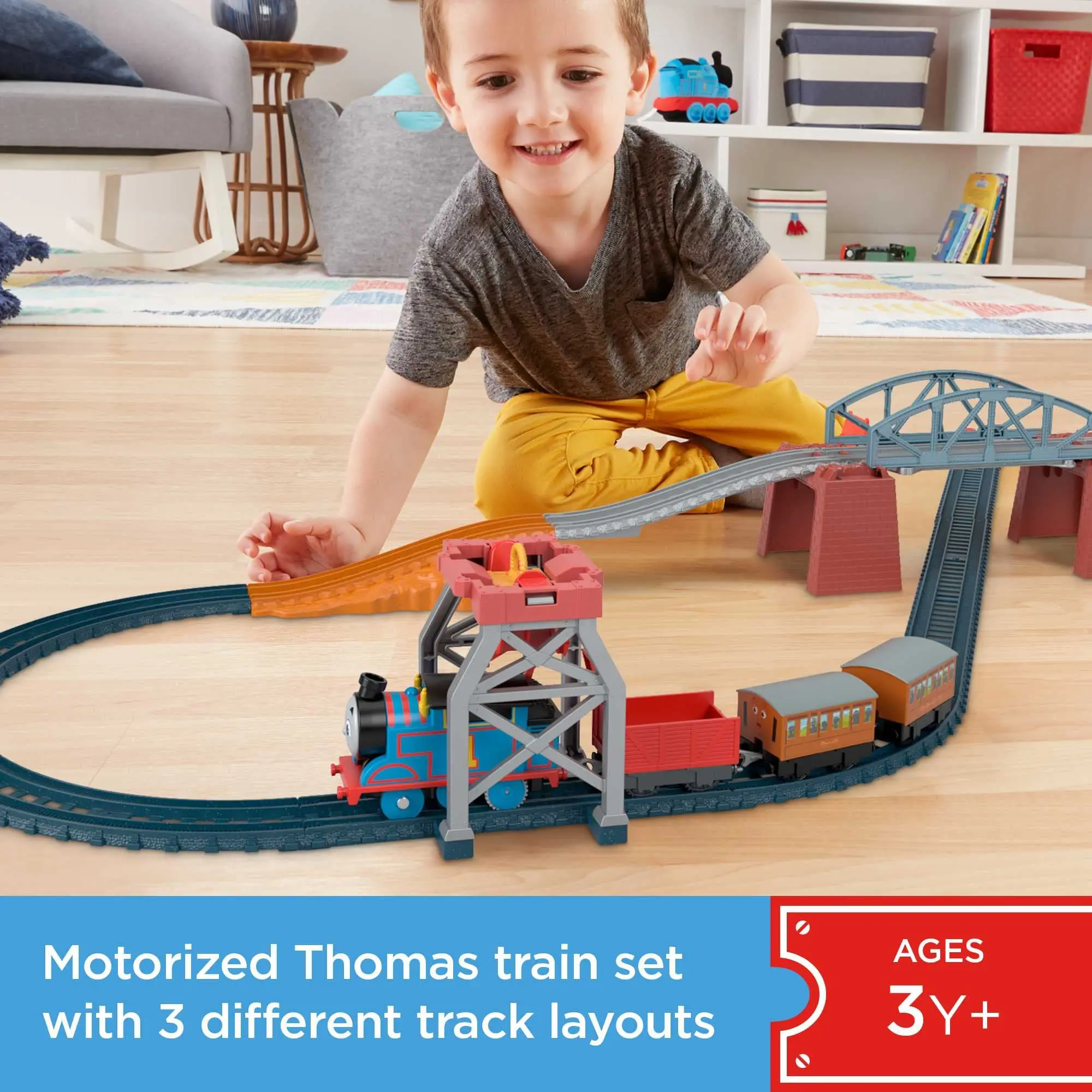 Thomas & Friends Track Master 3-in-1 Package Pickup Train Set Annie Clarabel Motorized Thomas Track Adventure Toy Children Gifts