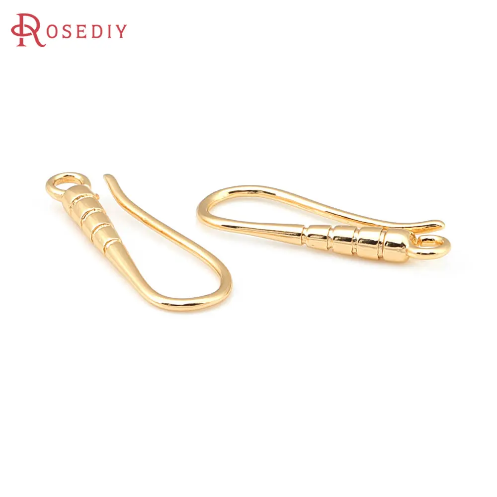 10PCS 19,5x7MM 18K Gold Farbe Messing Ohrringe Haken Hohe Qualität Schmuck Ohrringe Machen Liefert Diy erkenntnisse Zubehör