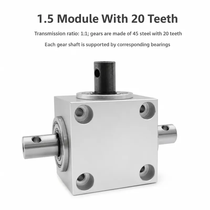 Waterproof Horizontal Right Angle Gearbox 90 Degree Commutator Two Three Axis 14mm 20mm 30mm Output Shaft Bevel Reducer