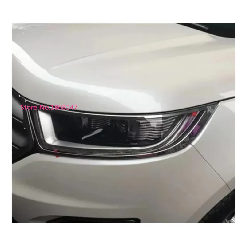 High Quality Car Styling Body Front Head Light Lamp Detector Frame Stick ABS Chrome Trim Stick For Ford EDGE 2015 2016 2017 2018