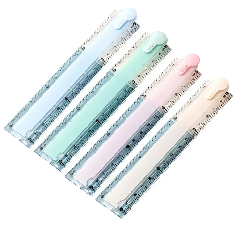 Multifunctional 30CM Foldable Ruler Clear Scale Easy Storage Straight Ruler Foldable Measuring Ruler School Office