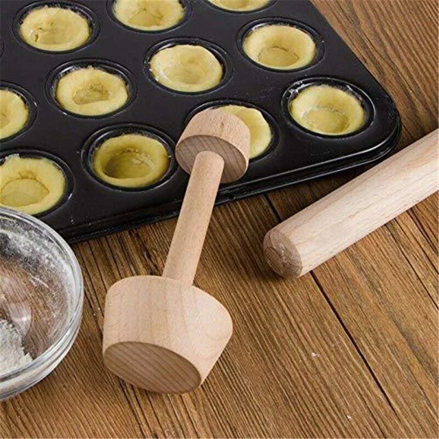Wood Mini Tart Shaper Tart Tamper Double Side Wooden Pastry Tamper Pusher Decorating Tools baking  cooking gadgets