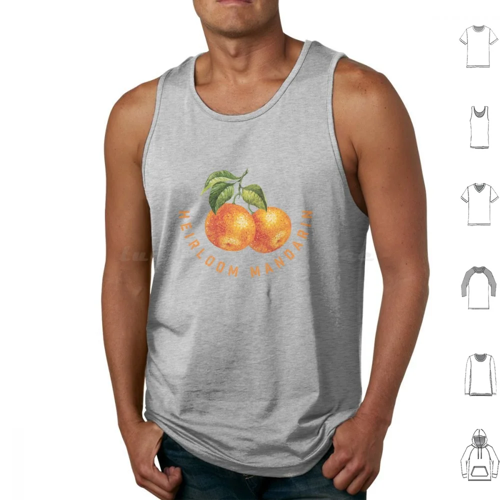 Heirloom Mandarin Tank Tops Print Cotton Heirloom Mandarin Mandarin Tangerine Orange Food Eat Fruit Tree California