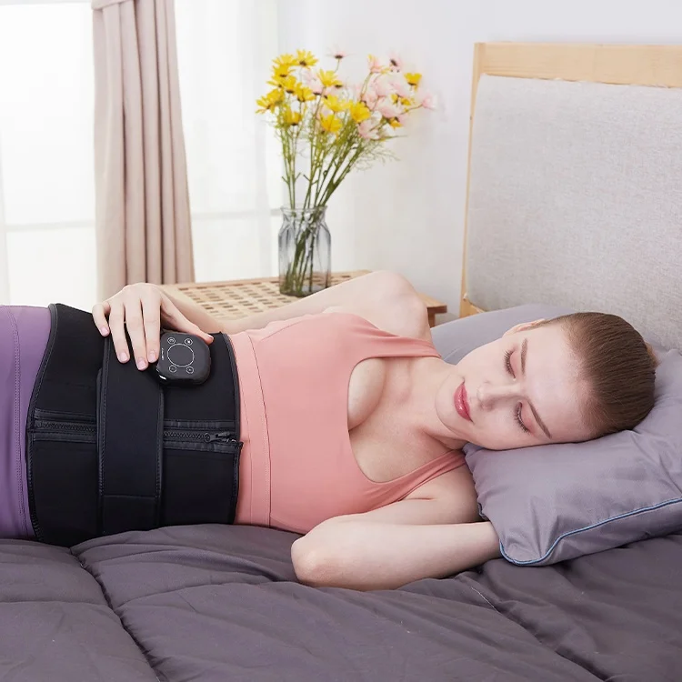 EMS Electric Heating Vibration Slimming Belt, Abdominal Waist Belly Stomach Massager, Fat Burn Reduce, Weight Loss Fitness Tool