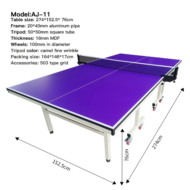 

Indoor Foldable Ping Pong Table Tennis Table