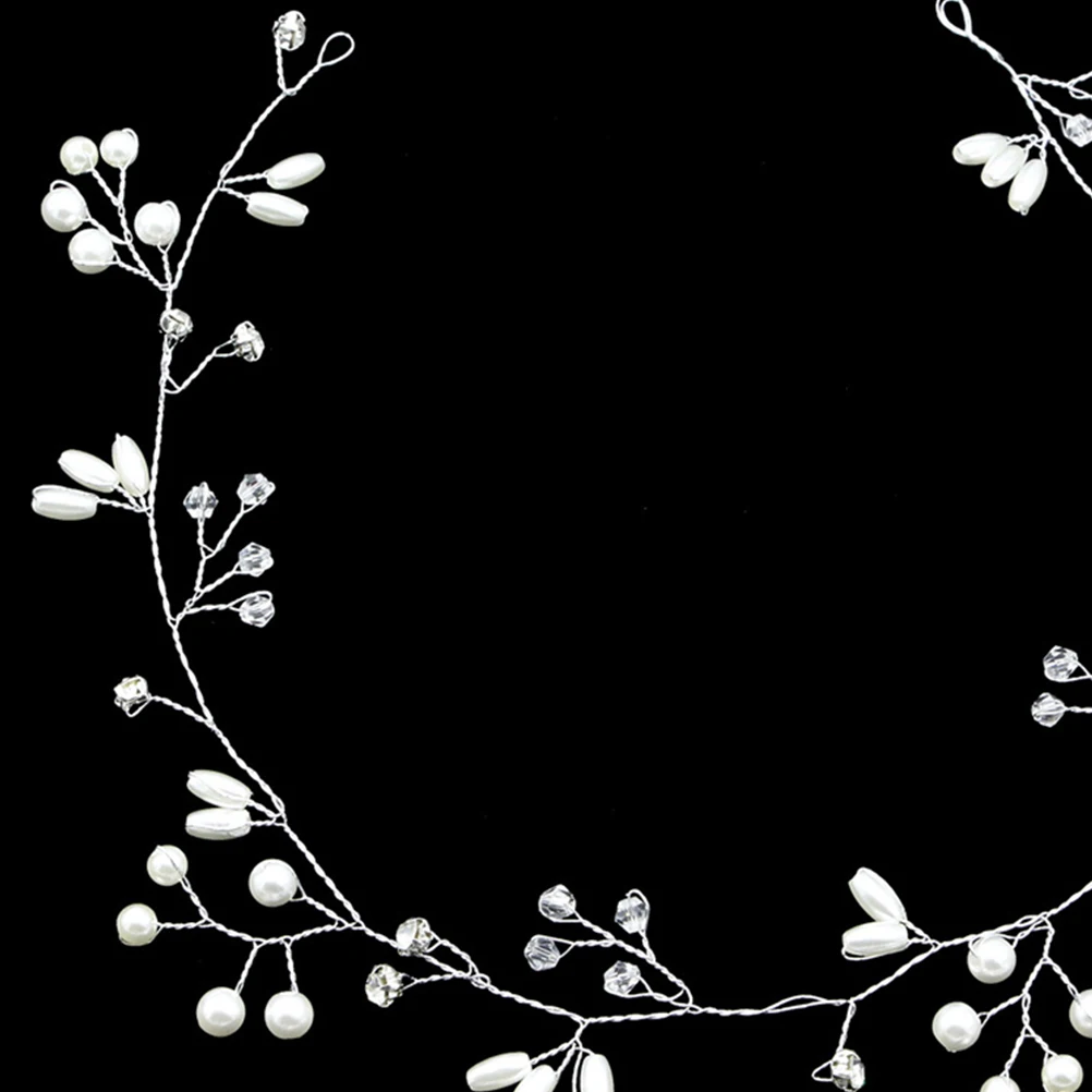 

Pearl Crystal Hair Chain Bridal Headb Wedding Headpiece Elegant Pearl Decorations Hair Vine Accessories for Bride