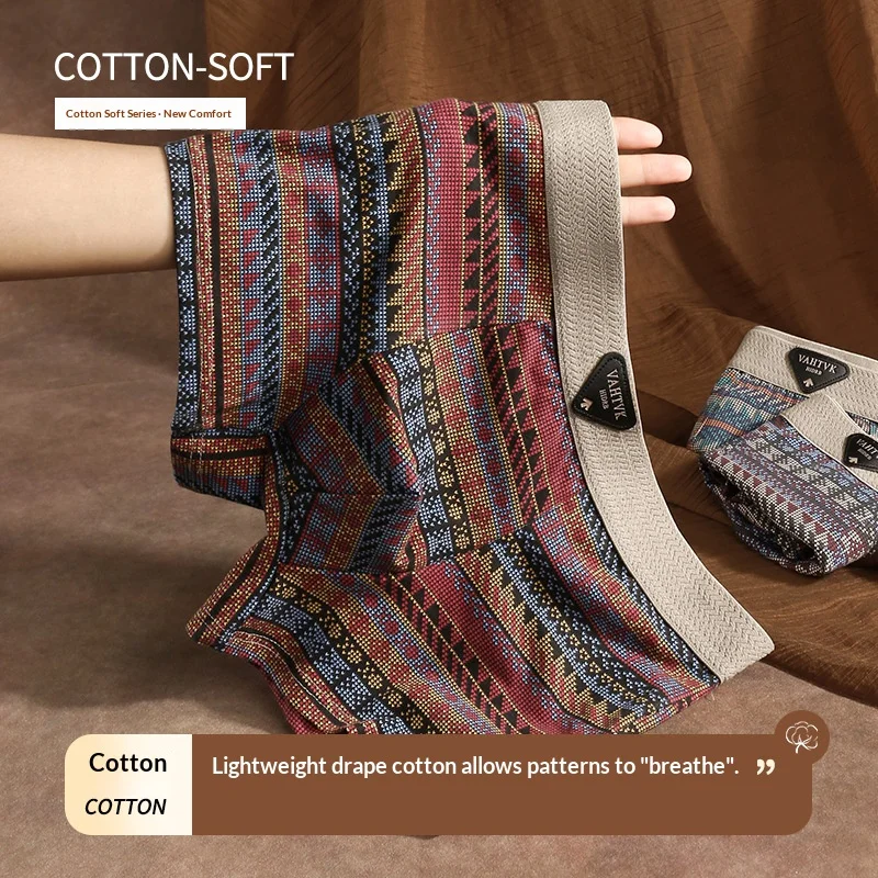 

Новые винтажные мужские спортивные боксеры в американском стиле: дышащие, антибактериальные, со средней посадкой, с жаккардовым узором