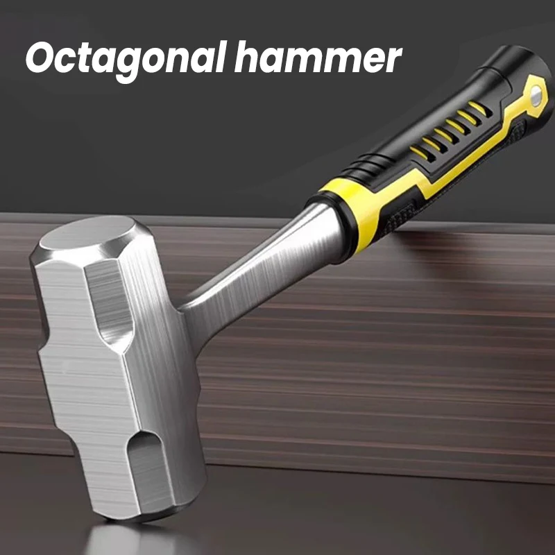 One-Piece Heavy Hand Hammer Wall Octagonal Hamme Solid Iron Hammer Construction Tool Removal Hand Tool