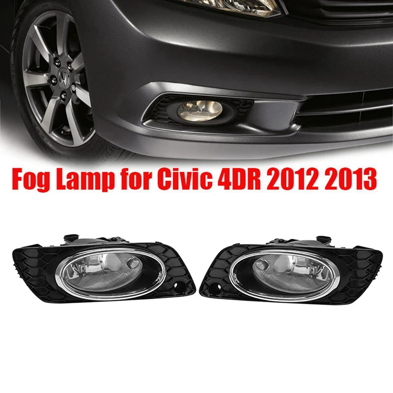 

Car LED DRL Fog Lamps Light Clear Fog Lights With Harness For Honda Civic 4DR 2012 2013 Accessories