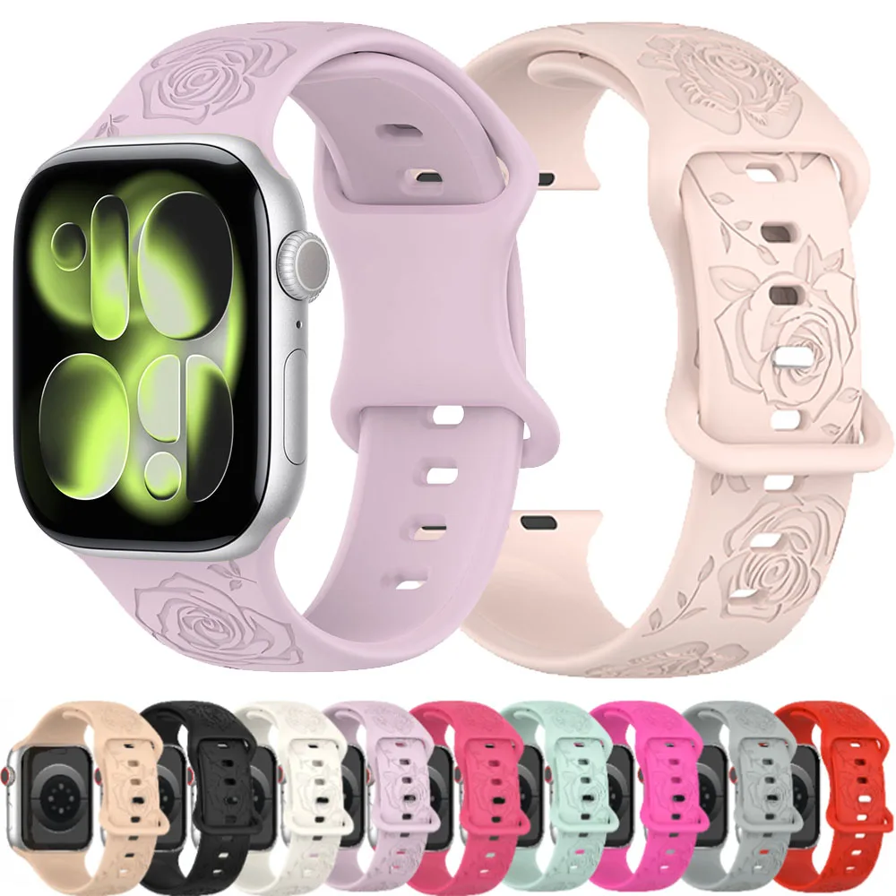 Muster-Silikonarmband für Apple Watch Ultra 3/2/1 49mm 11 10 9 8 7 46mm 42mm 45mm 41mm 44mm 40mm Armband iWatch 6 5 4 SE3